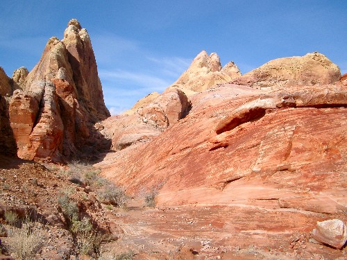 Farverige stenformationer i Valley of Fire, Nevada (26/2-2004).